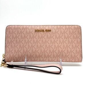 Michael Kors Large Continental Wallet Powder Blush Signature